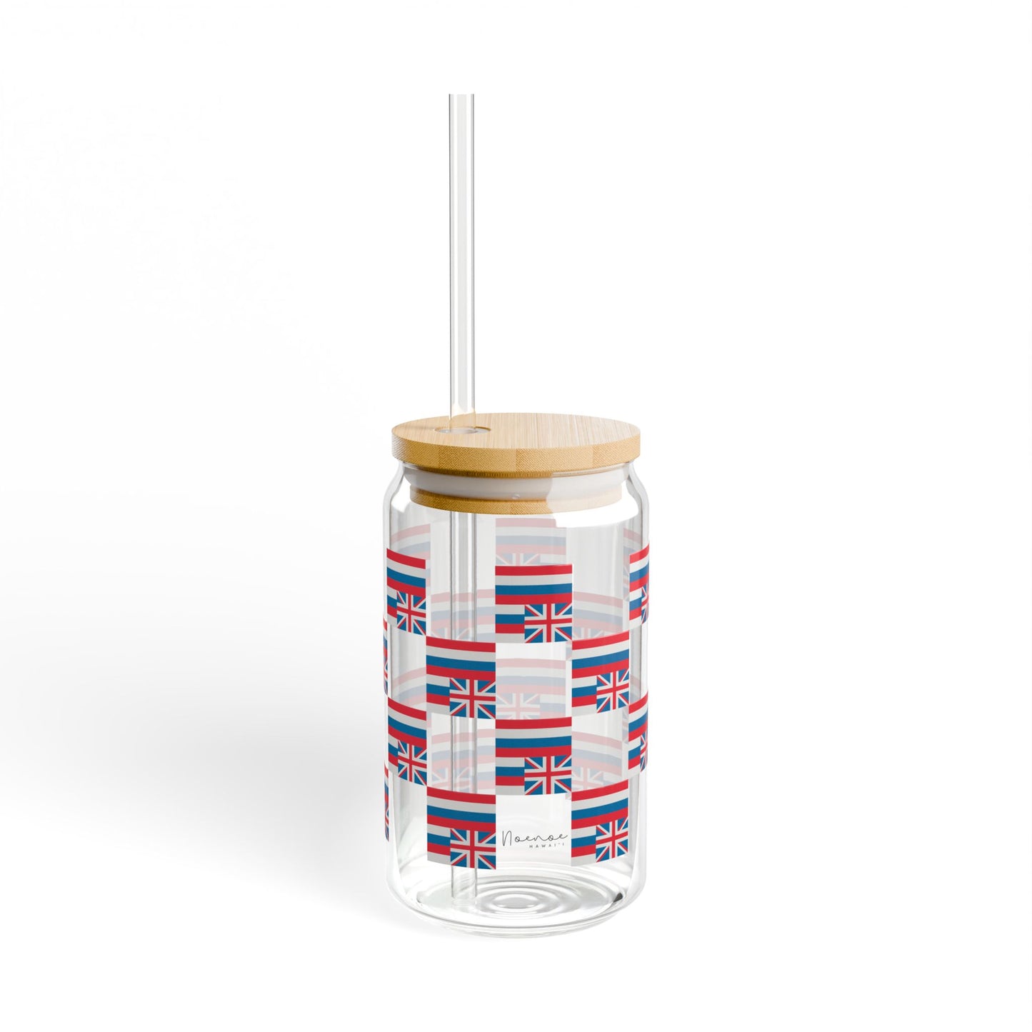 Glass Tumbler with Lid and Straw, 16oz- Hae Hawai'i
