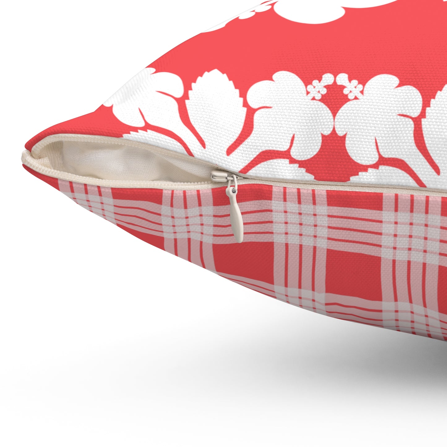 Hawaiian Quilt Hibiscus Palaka Double Sided Pillow- Magenta