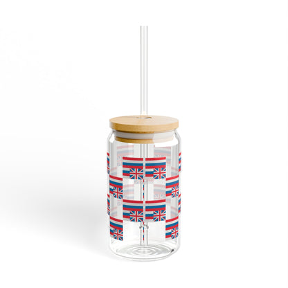 Glass Tumbler with Lid and Straw, 16oz- Hae Hawai'i