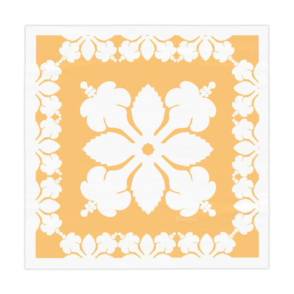 Square Tablecloth- Hawaiian Quilt Hibiscus Yellow