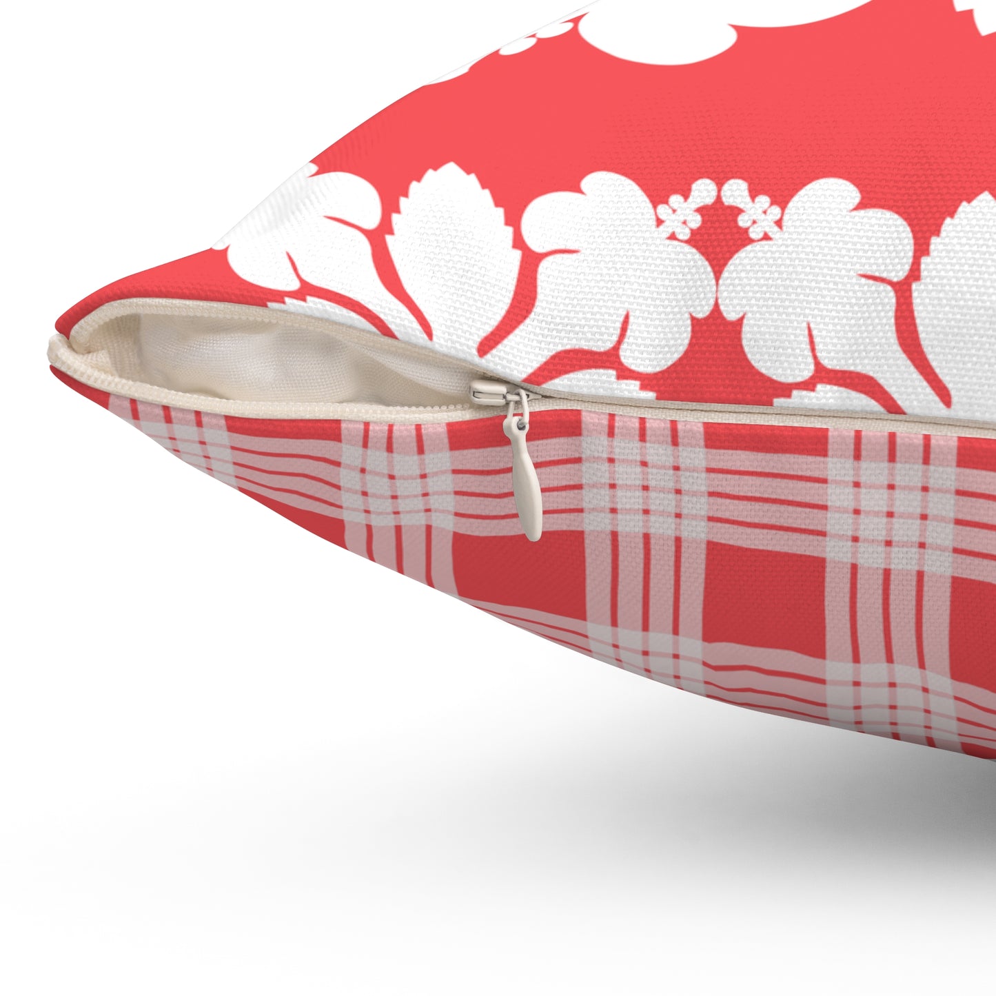 Hawaiian Quilt Hibiscus Palaka Double Sided Pillow- Magenta