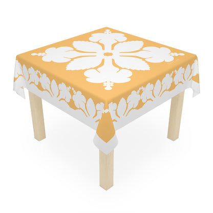 Square Tablecloth- Hawaiian Quilt Hibiscus Yellow
