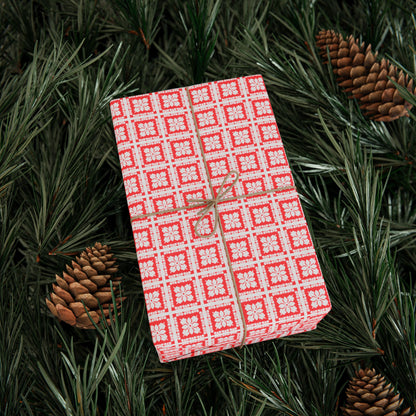 Wrapping Paper- Hawaiian Quilt- Red