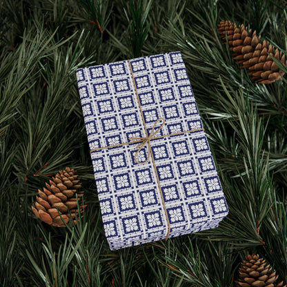 Wrapping Paper- Hawaiian Quilt- Navy