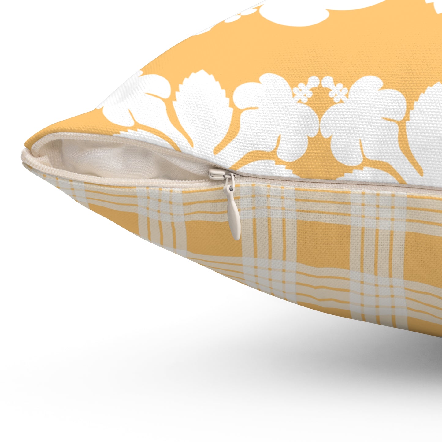 Hawaiian Quilt Hibiscus Palaka Double Sided Pillow- Yellow