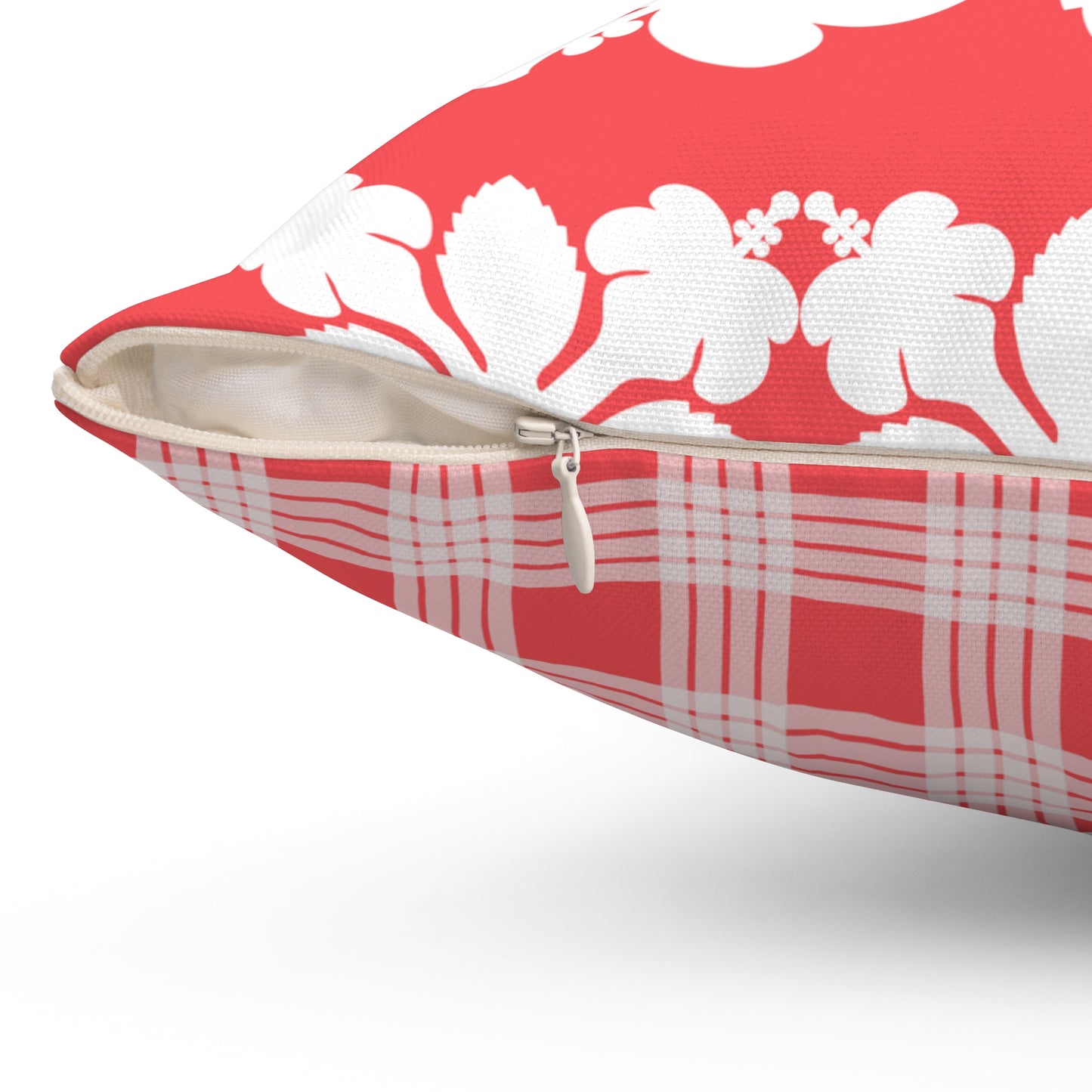 Hawaiian Quilt Hibiscus Palaka Double Sided Pillow- Magenta