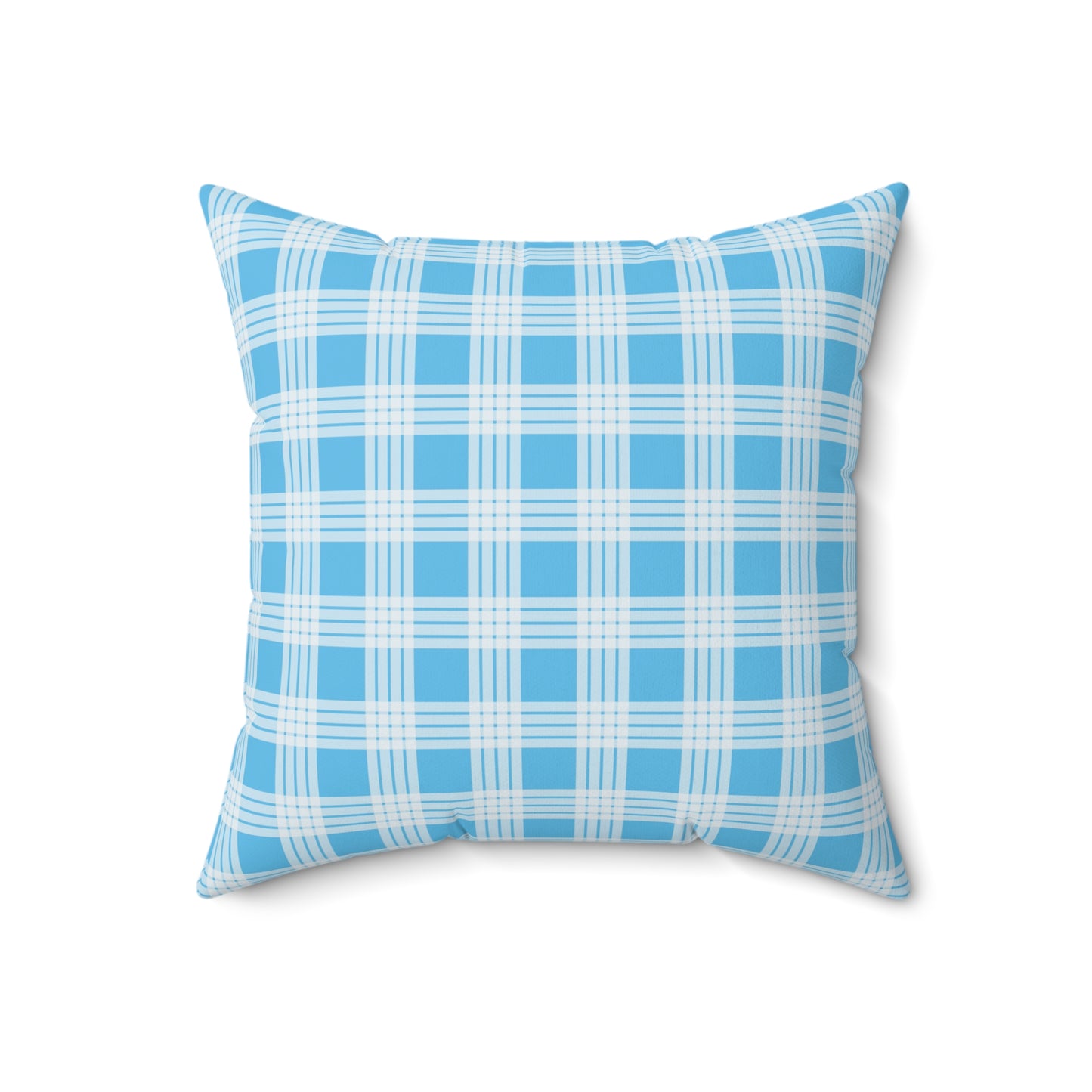 Hawaiian Quilt Hibiscus Palaka Double Sided Pillow- Bright Blue