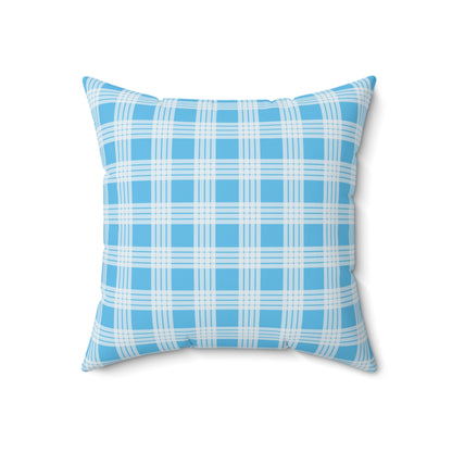 Hawaiian Quilt Hibiscus Palaka Double Sided Pillow- Bright Blue