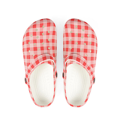 Clog Shoes- Red Palaka