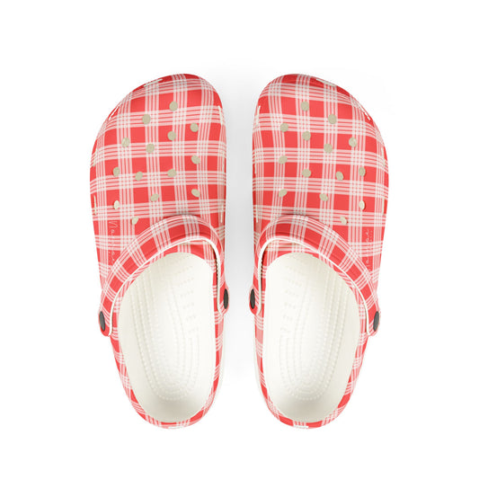 Clog Shoes- Red Palaka