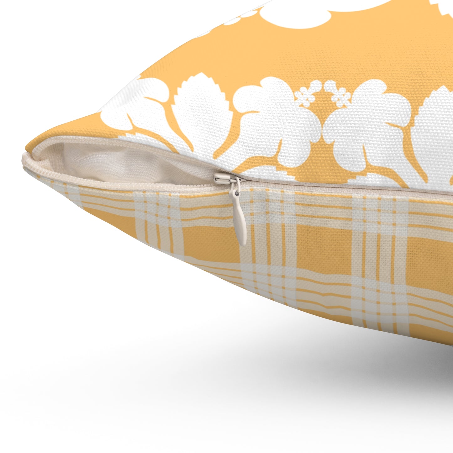 Hawaiian Quilt Hibiscus Palaka Double Sided Pillow- Yellow