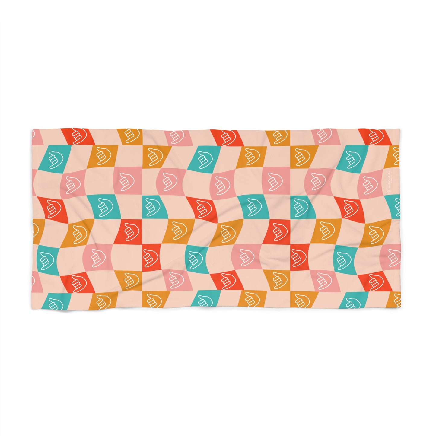 Beach Towel- Checkered Shakas