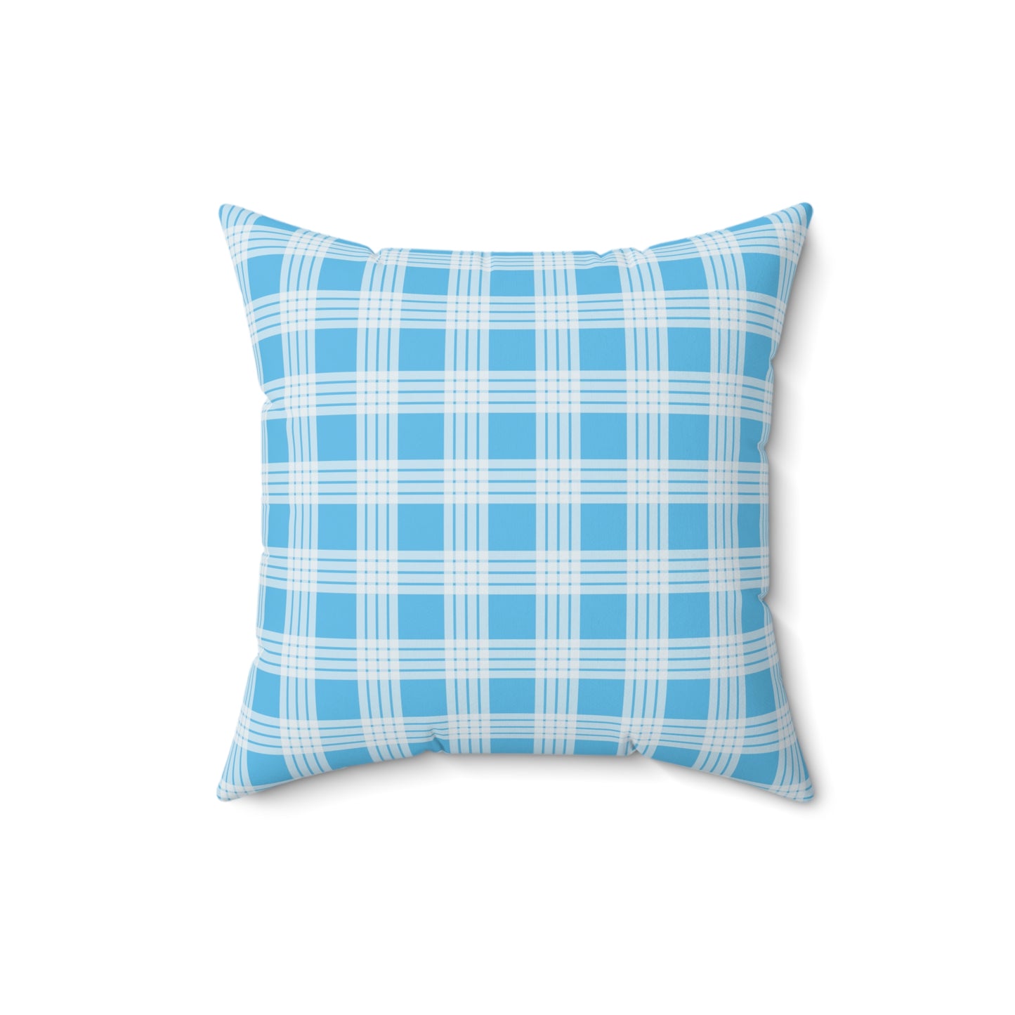 Hawaiian Quilt Hibiscus Palaka Double Sided Pillow- Bright Blue