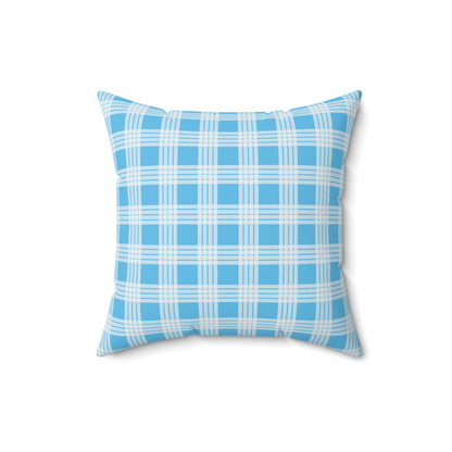 Hawaiian Quilt Hibiscus Palaka Double Sided Pillow- Bright Blue
