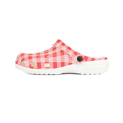 Clog Shoes- Red Palaka