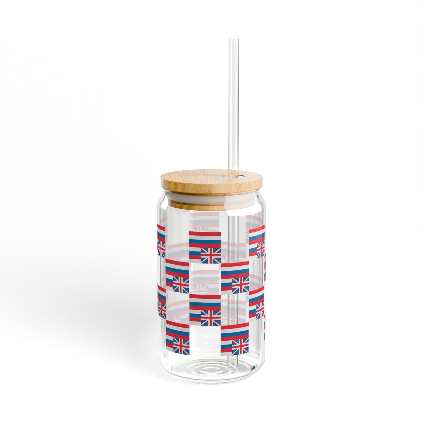 Glass Tumbler with Lid and Straw, 16oz- Hae Hawai'i