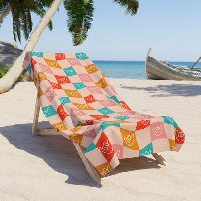 Beach Towel- Checkered Shakas